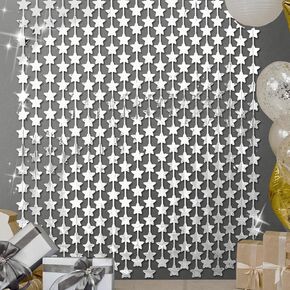 LOLStar 2Pack Purple Glitter Stars Birthday Decorations 3.3X6.6ft Each Lilac Purple Star Backdrop Foil Fringe Curtains for Girl, Graduation Engagement Wedding Baby Shower Disco Anniversary Party Decor