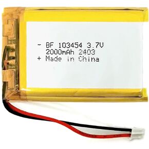 3.7V Lipo Battery 2000mAh 103454 103450 3.7V Lithium Polymer Battery Rechargeable with JST Connector for Speaker and Dashcam