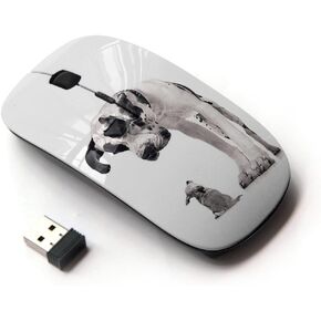 [ Optical 2.4G Wireless Mouse [ Great Dane Chihuahua Black Spots Dogs ]