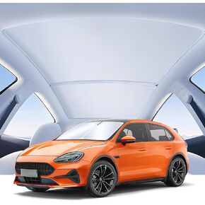 2024 Upgrade Tesla Model Y Sunshade Roof, No-Sagging Sunroof Shade with Windshield Sunshade for Tesla Model Y 2020-2023, Blocks 99% UV, 3PCS (Grey)