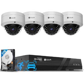 4K PoE Security Camera System with Audio, 8X 8MP IK10 Vandal-Proof IP67 Dome IP Camera, 8 Channel 4K NVR 2TB HDD, AI Human Vehicle Detection & Night Vision, 24/7 Home Recording, LY54AX8M0808