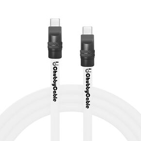 chubbycable Two-Color Chubby - 240W Silicone USB C Cable Extra Thick Fast Charging Cable Phone Tablet Type C Charger Cord, Red+Black, Type-C to Type-C, 6.6FT