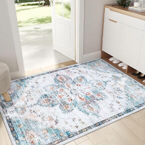 5x7 Area Rugs for Living Room Bedroom: Large Washable Rugs 5x7 Soft Modern Boho Rug Indoor Floor Non Slip Non-Shedding Carpet for Dining Room Table Farmhouse Nursery Home Office (Beige,5' x 7')