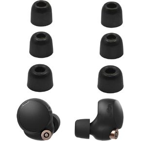 𝟮𝟬𝟮𝟰 𝗡𝗲𝘄 𝗨𝗽𝗴𝗿𝗮𝗱𝗲𝘀 Memory Foam Ear Tips Noise Canceling Foam Ear Tip Compatible with Sony WF-1000XM4 / 1000XM5 / 1000XM3 Earbud Headphones, [Fit in Case],L/M/S Black 3 Pairs
