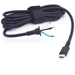 USB C Cable Type-C to Open-end Cable 16AWG 1.8 Meter 6FT 9.5A Universal 3 Wires Charger Pigtail Cord Wire with Lock Slot for HP DELL Lenovo 45W-180W