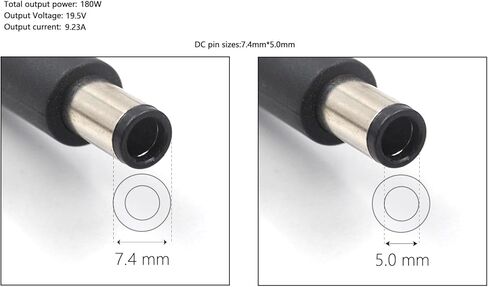 محول شاحن كمبيوتر محمول 180 واط بديل لـ HP OMEN 15 17 917677-003، 917677-001، 917649-850، 776620-001، 740243-001 - معتمد من UL، أسود، DA180PM111 in Kuwait