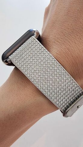 DSAAplus بلينغ باند جلدي لساعة ابل 38 ملم 40 ملم 41 ملم 42 ملم 44 ملم 45 ملم 49 ملم، Ultra2 1 استبدال حزام iWatch in Kuwait