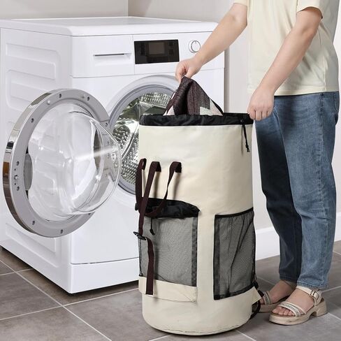 Laundry Backpack Bag,with 3 Pockets,for Dorm, Apartment and Laundromat, Laundry Duffle Bag for Travel,Beach,Camping in Saudi Arabia