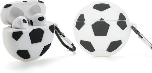 3D Soccer Case for Airpod 3rd Case(Not Airpod 2nd 1st or Pro),3D Cute Kawaii Teens Boys Men Lovely Cool Sports Soccer Football Style with Keychain for Airpod 3rd Gen Case 2021 (Football) in Saudi Arabia
