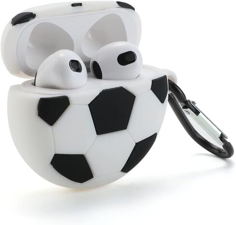 3D Soccer Case for Airpod 3rd Case(Not Airpod 2nd 1st or Pro),3D Cute Kawaii Teens Boys Men Lovely Cool Sports Soccer Football Style with Keychain for Airpod 3rd Gen Case 2021 (Football) in Saudi Arabia