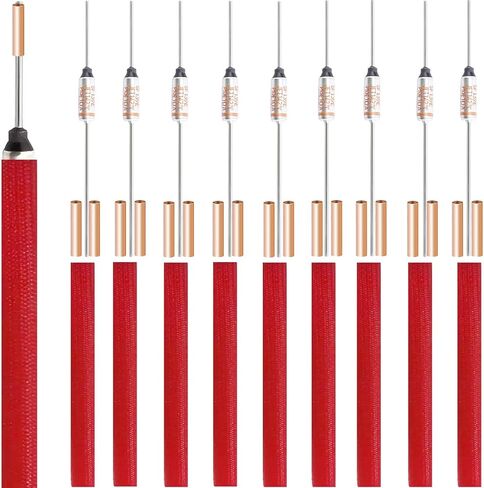 10 pcs SF129E SEFUSE 10A 250V Metal Thermal Cutoffs Thermal Fuse 133 Degree with GT-1 Crimp Terminal Silicone Fiberglass sleeving for Household Electrical appliances in Kuwait