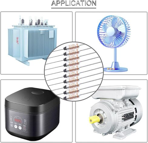 10 pcs SF129E SEFUSE 10A 250V Metal Thermal Cutoffs Thermal Fuse 133 Degree with GT-1 Crimp Terminal Silicone Fiberglass sleeving for Household Electrical appliances in Kuwait