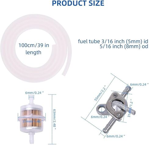 3/16" Fuel Line Kit for GY6 50cc 90cc 110cc 125cc 150cc 139QMB 157QMJ SSR110 SSR125 CRF50 XR50 for Trailmaster 150 XRS Go Kart for Apollo for Tao Tao Moped Pit Dirt Bike ATV Scooter Motorcycle Quad in Saudi Arabia