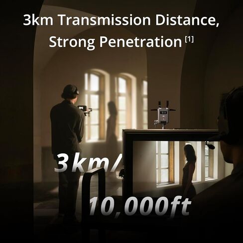 مستقبل نقل DJI SDR، 3 كم/10000 قدم 1080p/60 إطارًا في الثانية، نقل فيديو لاسلكي SDR، RX فقط، مستقر ومضاد للتداخل، اختراق قوي، معدل بت مرتفع، أجهزة استقبال غير محدودة in Kuwait
