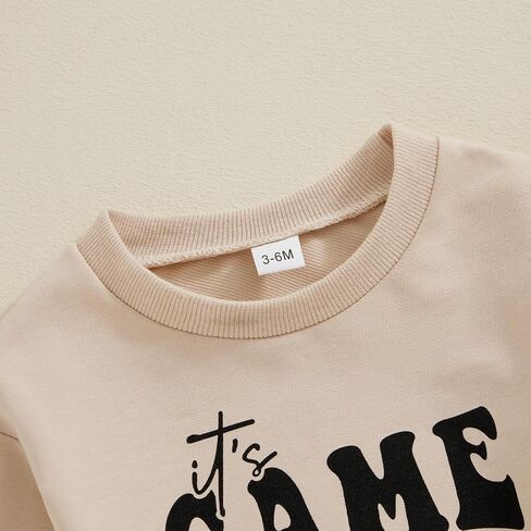 Baby Girl Boy Football Outfit Long Sleeve Game Day Embroidery Crewneck Romper Bodysuit Infant Football Clothes in Saudi Arabia