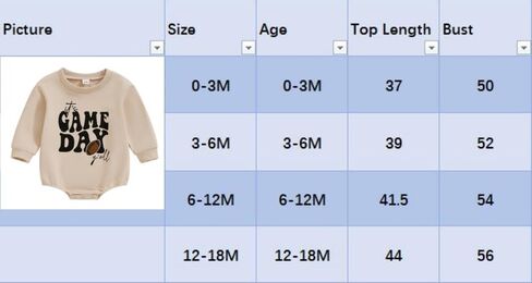 Baby Girl Boy Football Outfit Long Sleeve Game Day Embroidery Crewneck Romper Bodysuit Infant Football Clothes in Saudi Arabia