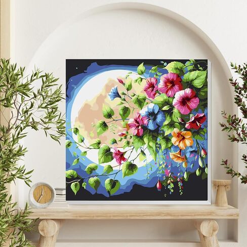 HEIBAGO Cactus Paint by Numbers Kit for Adults with Framed Canvas Wooden Easel, Flowers Paint by Numbers for Adults Beginner, Cactus DIY Acrylic Oil Painting Kits Arts Crafts for Wall Decor 12x16inch in Saudi Arabia