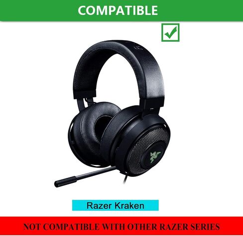 Replacement Ear Pads with Protein Leather & Memory Foam Ear Cushion Cover for Razer Kraken Headphone ONLY (Black/Orange) in Saudi Arabia