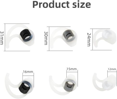 3 أزواج من سماعات الأذن البديلة من السيليكون داخل الأذن المتوافقة مع سماعات Bose SoundSport Freestyle /IE2 /IE3 باللون الأبيض S M L in Saudi Arabia