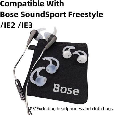 3 أزواج من سماعات الأذن البديلة من السيليكون داخل الأذن المتوافقة مع سماعات Bose SoundSport Freestyle /IE2 /IE3 باللون الأبيض S M L in Saudi Arabia