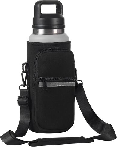 Water Bottle Holder with Strap for YETI 30 oz Tumbler, Water Bottle Carrier Sling Bag with Phone Pocket, Gym Bottle Accessories, Water Bottle Sleeve Bag for Walking Hiking Travel-White in Saudi Arabia