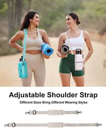 Water Bottle Holder with Strap for YETI 30 oz Tumbler, Water Bottle Carrier Sling Bag with Phone Pocket, Gym Bottle Accessories, Water Bottle Sleeve Bag for Walking Hiking Travel-White in Saudi Arabia