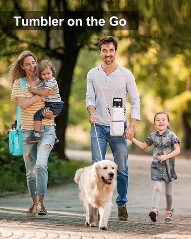 Water Bottle Holder with Strap for YETI 30 oz Tumbler, Water Bottle Carrier Sling Bag with Phone Pocket, Gym Bottle Accessories, Water Bottle Sleeve Bag for Walking Hiking Travel-White in Saudi Arabia