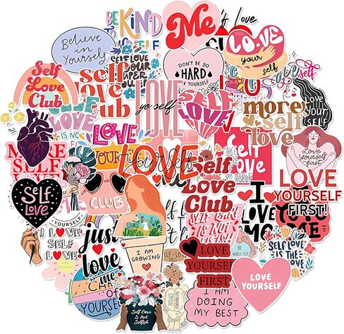 Self Care Stickers, Self Love Gifts Decals for Women, Positive Affirmation Sticker Vinyl Mental Health Stickers Aesthetic Water Bottles Decal for Laptop Scrapbook Luggage Skateboard Decor in Saudi Arabia