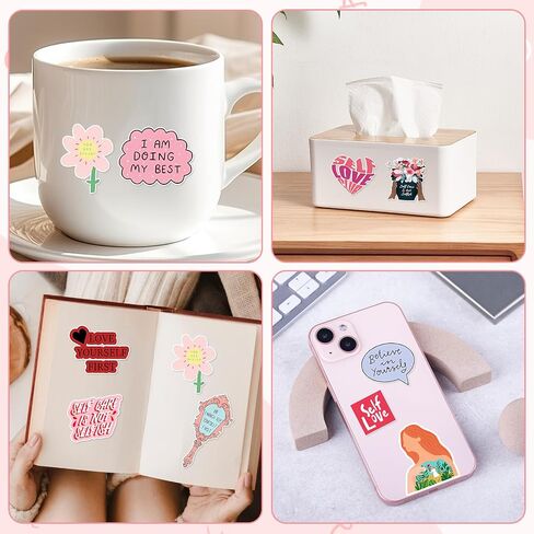 Self Care Stickers, Self Love Gifts Decals for Women, Positive Affirmation Sticker Vinyl Mental Health Stickers Aesthetic Water Bottles Decal for Laptop Scrapbook Luggage Skateboard Decor in Saudi Arabia