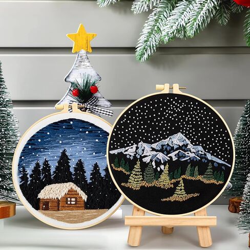 مجموعة أدوات تدريب غرز التطريز للمبتدئين، مجموعة أدوات تطريز سهلة للبالغين المبتدئين، مجموعة تدريب مهارات التطريز لتعلم 37 غرزة مختلفة، 3 حلقات تطريز، 3 أنماط قماش مطرزة in Kuwait