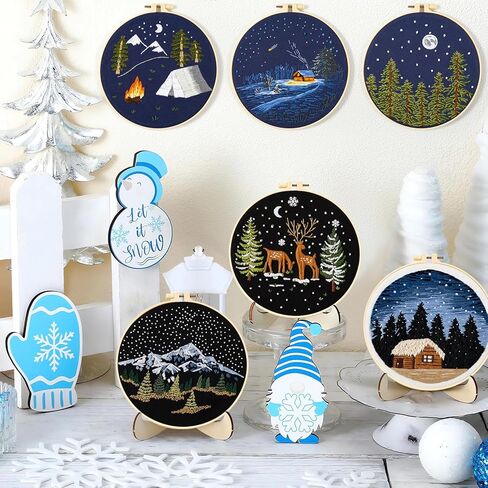 مجموعة أدوات تدريب غرز التطريز للمبتدئين، مجموعة أدوات تطريز سهلة للبالغين المبتدئين، مجموعة تدريب مهارات التطريز لتعلم 37 غرزة مختلفة، 3 حلقات تطريز، 3 أنماط قماش مطرزة in Kuwait