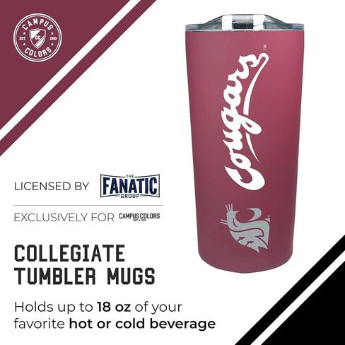 Campus Colors NCAA Stainless Steel Tumbler perfect for Gameday - 18 oz - Double Walled - Keeps Drinks Perfectly Insulated (Georgetown Hoyas - Blue) in Kuwait