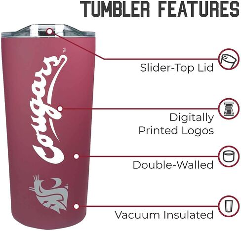 Campus Colors NCAA Stainless Steel Tumbler perfect for Gameday - 18 oz - Double Walled - Keeps Drinks Perfectly Insulated (Georgetown Hoyas - Blue) in Kuwait