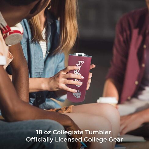 Campus Colors NCAA Stainless Steel Tumbler perfect for Gameday - 18 oz - Double Walled - Keeps Drinks Perfectly Insulated (Georgetown Hoyas - Blue) in Kuwait