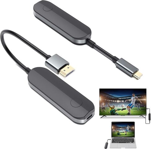 جهاز إرسال واستقبال HDMI لاسلكي، محول دونجل عرض HDMI لاسلكي 1080P HD لبث الفيديو/الصوت من الكمبيوتر المحمول/الكمبيوتر الشخصي إلى HDTV/جهاز العرض، لا حاجة إلى إعداد أو تطبيق in Saudi Arabia