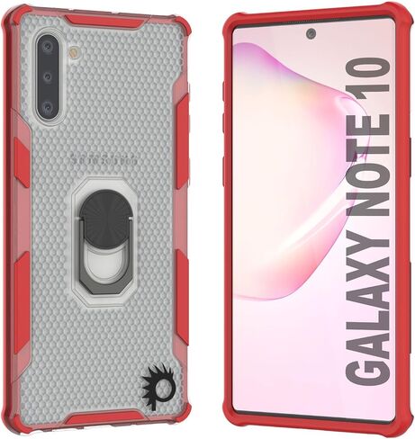 Punkcase Galaxy Note 10 Case [Magnetix 2.0 Series] Clear Protective TPU Cover W/Kickstand, Ring Grip Holder & Metal Plate for Magnetic Car Phone Mount for Samsung Galaxy Note10 (6.3") [Black] in Saudi Arabia