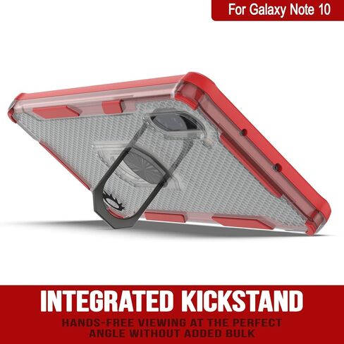 Punkcase Galaxy Note 10 Case [Magnetix 2.0 Series] Clear Protective TPU Cover W/Kickstand, Ring Grip Holder & Metal Plate for Magnetic Car Phone Mount for Samsung Galaxy Note10 (6.3") [Black] in Saudi Arabia