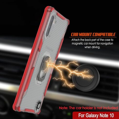 Punkcase Galaxy Note 10 Case [Magnetix 2.0 Series] Clear Protective TPU Cover W/Kickstand, Ring Grip Holder & Metal Plate for Magnetic Car Phone Mount for Samsung Galaxy Note10 (6.3") [Black] in Saudi Arabia