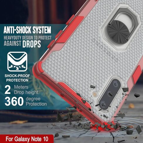 Punkcase Galaxy Note 10 Case [Magnetix 2.0 Series] Clear Protective TPU Cover W/Kickstand, Ring Grip Holder & Metal Plate for Magnetic Car Phone Mount for Samsung Galaxy Note10 (6.3") [Black] in Saudi Arabia
