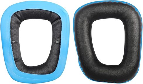 مجموعات أغطية عصابة الرأس متوافقة مع سماعات الرأس Logitech G35، G430، G930، F454، وسادات الأذن الجلدية البديلة (نظام الألوان الأسود والأزرق) in Kuwait