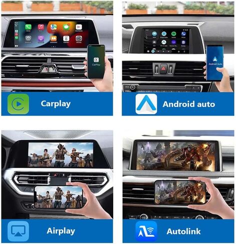 محول Carplay Android التلقائي اللاسلكي لسيارات BMW 1 2 3 4 5 6 7 X1 X3 X4 X5 X6 سلسلة Carplay التحديثية فك التشفير مع وصلة مرآة دعم نظام NBT EVO MGU، كاميرا 360، iDrive الأصلي (BMW-NBT) in Kuwait