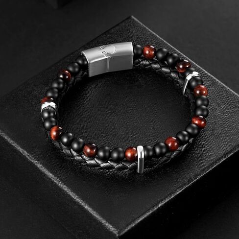 Leather Bracelet for Men Stainless Steel Mens Bracelet Jewelry Gifts for Dad Grandpa Boyfriend Husband Son Brother,To My Man PL-601-TMM-Z1 in Saudi Arabia