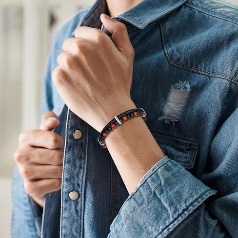 Leather Bracelet for Men Stainless Steel Mens Bracelet Jewelry Gifts for Dad Grandpa Boyfriend Husband Son Brother,To My Man PL-601-TMM-Z1 in Saudi Arabia