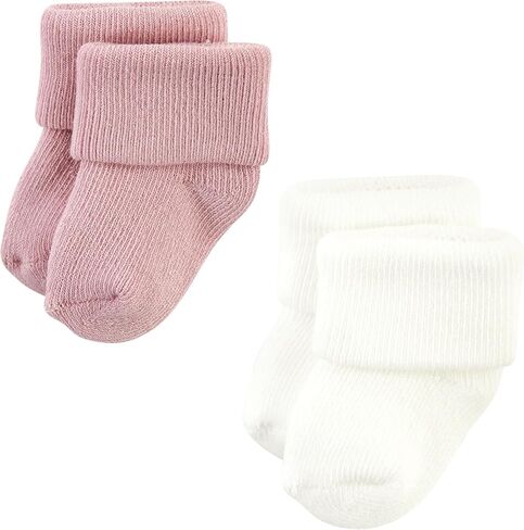 Hudson Baby Unisex Baby Cotton Rich Newborn and Terry Socks, Beige Stripe 12 Pack, 6-12 Months in Kuwait