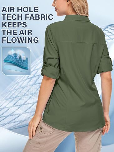 mosingle Women's UPF 50 UV Long Sleeve Sun Protection Shirts Quick Dry for Hiking Camping Fishing Travel Shirt in Saudi Arabia