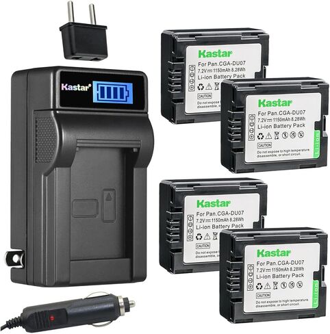 Kastar 3-Pack CGA-DU07 Battery and LCD AC Charger Compatible with Panasonic CGA-DU06, CGR-DU06, CGA-DU07, CGR-DU07, CGA-DU12, CGR-DU12, CGA-DU14, CGR-DU14, CGA-DU21, CGR-DU21, VW-VBD210, VDR-D210 in Saudi Arabia