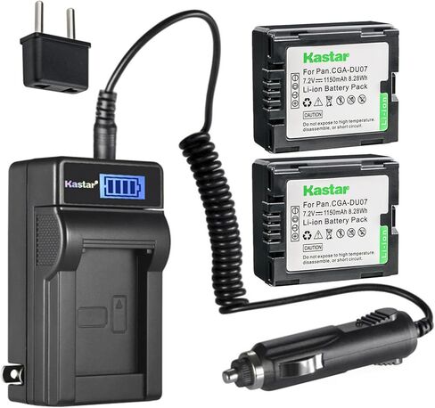Kastar 3-Pack CGA-DU07 Battery and LCD AC Charger Compatible with Panasonic CGA-DU06, CGR-DU06, CGA-DU07, CGR-DU07, CGA-DU12, CGR-DU12, CGA-DU14, CGR-DU14, CGA-DU21, CGR-DU21, VW-VBD210, VDR-D210 in Saudi Arabia