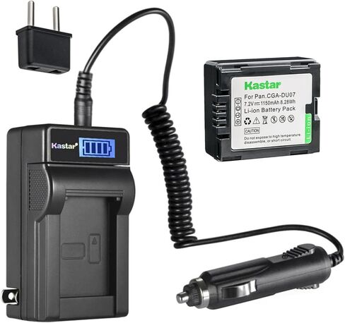 Kastar 3-Pack CGA-DU07 Battery and LCD AC Charger Compatible with Panasonic CGA-DU06, CGR-DU06, CGA-DU07, CGR-DU07, CGA-DU12, CGR-DU12, CGA-DU14, CGR-DU14, CGA-DU21, CGR-DU21, VW-VBD210, VDR-D210 in Saudi Arabia