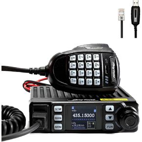 AnyTone Mobile Amateur Transceiver AT-779UV 20-Watt Dual Band VHF/UHF 144-148MHz/420-450MHz Mobile Radio Long Range Mini Scanning Receiver w/Free Cable