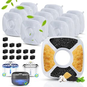 34Pcs Cat Water Fountain For Veken Pet Fountain Replacement Filters 95oz/2.8L, 67oz/2L, 135oz/4L, For Veken Replacement Filters With Kit (ModelA)